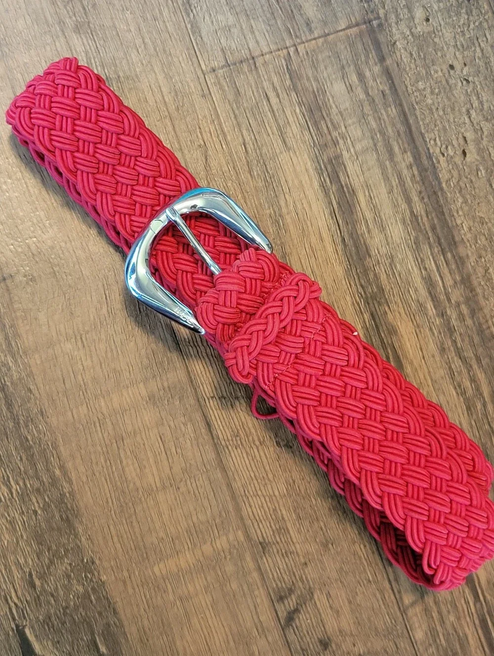 Lauren Ralph Lauren Red Woven Elastic Stretchy Belt